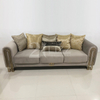 Luxury Brand Gold Leg Brown Fabric Sectional Sofa and Chair