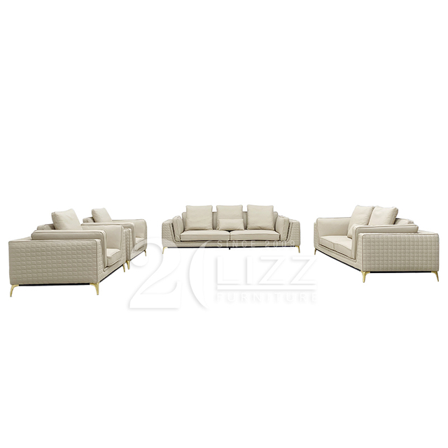 Luxury Italian Leather Couch Modern Living Room Seven Seater Sofa Set