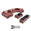 Leather Sectional Sofa with LED Light And Music Player