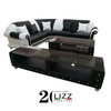 Living Room Sectional Leather Sofa with Wooden Frame