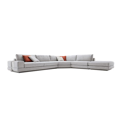 Italian L-shape Fabric Lounge Sectional Moonlight Modular Sofa