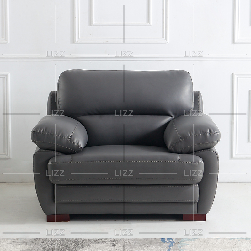 Leisure Sectional Gray Leather Sofa