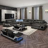Contemporary Leather Living Room Sofa with Table
