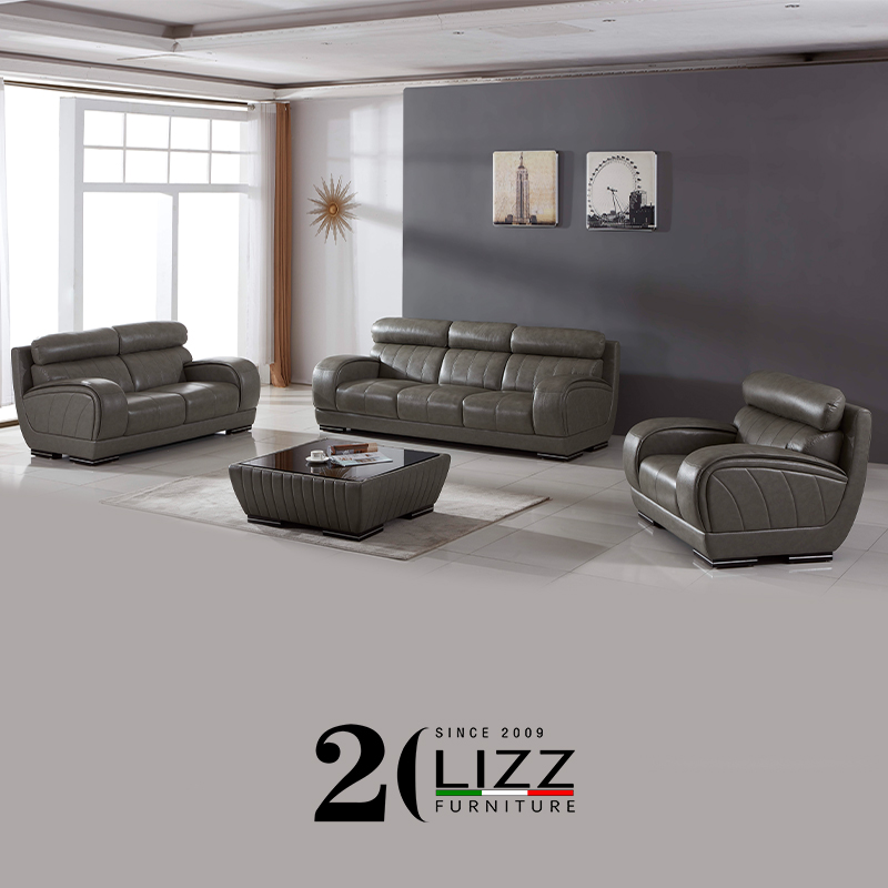 Modern Italian Leather Sofa Couch for Living Room and Office