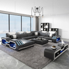 Modern Big Sectional Living Room Leather LED Sofa