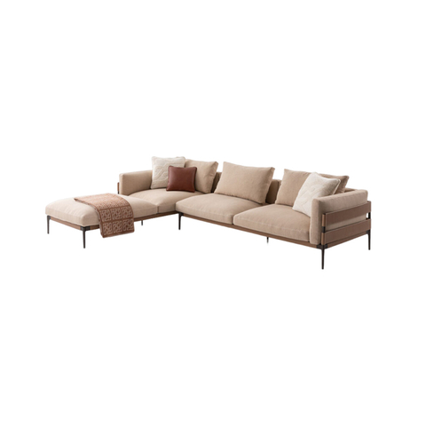 Luxury Italian Furniture Direct Factory Sofa Suppliers F-stripes Fabric Sectional Sofa Set
