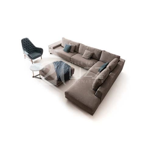 Italian Minimalist Fabric Lounge Sofa Corner Sectional Couch