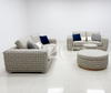 Luxury Personalized Villa Furniture Italian Modern Leather Weave Sofa Set