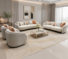 Contract Sofa Manufacturer Luxury Curved Back Chenille Fabric Lounge Sofa Couch Set