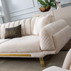 Modern Living Room Lounge Couch Luxury Velvet Dortmund Sofa Set with Gold Legs