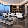 Living Room Furniture LED Sofa U-shape Leather Sectional Chaise Lounge