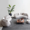Accent Lounge Furniture Boucle Fabric Curved Cashew Nut Shape Crown Sofa Set