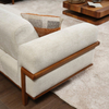 Solid Wood Upholstered Furniture Turkey Sofa Factory Beige Fabric Deniz Sofa Set