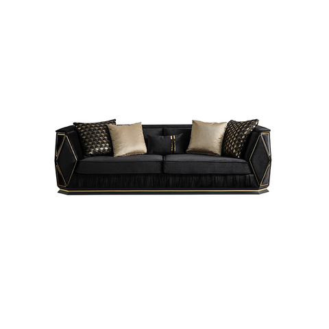 Solid Wood Frame Upholstered Luxury Modular Furniture Couch Diamond Sofa Set
