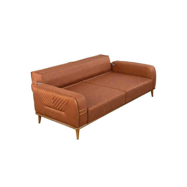 Modern Home Office Sofa Furniture Factory Brown Leather Couch Elite Sofa Set