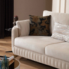 Foshan Factory Wholesale Modular Sofa Curved Arm Beige Velvet Sofa Set
