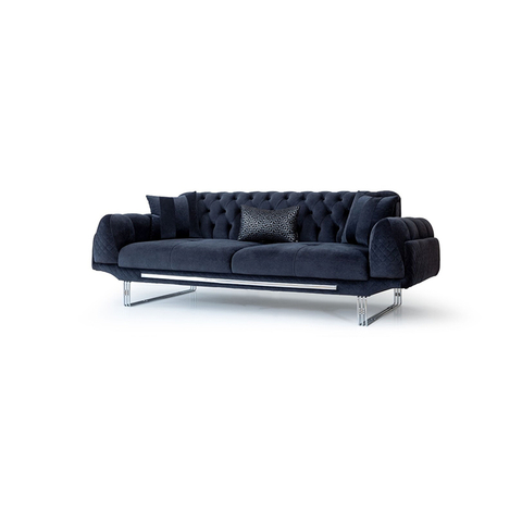 Deep Seating Comfort Luxury Turkey Furniture Velvet Elegant Fabric Couch Dortmund Sofa Set