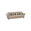 Turkish Furniture Capella Sofa Set Round Arm Sofa Loveseat And Chair Lounge Set