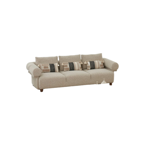 Turkish Furniture Capella Sofa Set Round Arm Sofa Loveseat And Chair Lounge Set