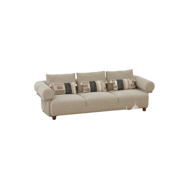 Turkish Furniture Capella Sofa Set Round Arm Sofa Loveseat And Chair Lounge Set