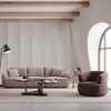 China Turkish Modern Furniture Factory Brown Velvet Evole Sofa Set with Adjustable Backrest