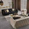 Solid Wood Frame Upholstered Luxury Modular Furniture Couch Diamond Sofa Set