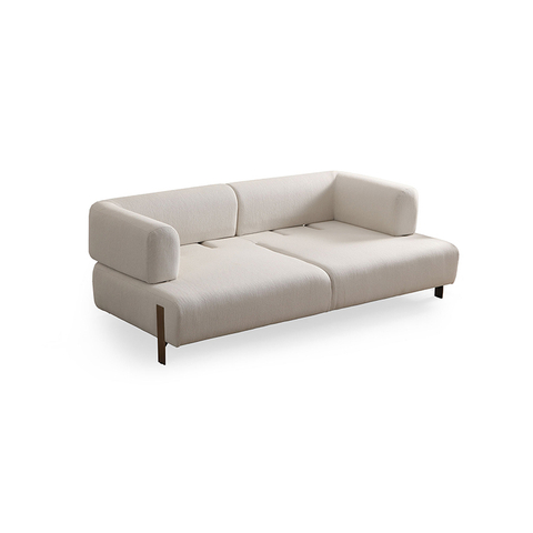 Living Room Luxury Velvet Lounge Furniture Beige Cratos Antique Couch with Adjustable Backrest
