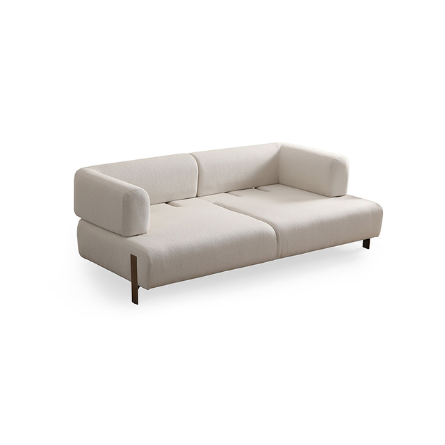 Living Room Luxury Velvet Lounge Furniture Beige Cratos Antique Couch with Adjustable Backrest