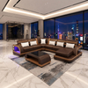 Accent Lounge Furniture Modular Sectional U Shape Sofa Modern Leather Chaise Lounge