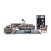 Straight Line Minimalist Nordic Solid Wood Upholstered Sofa Set Linen Fabric Couch Set