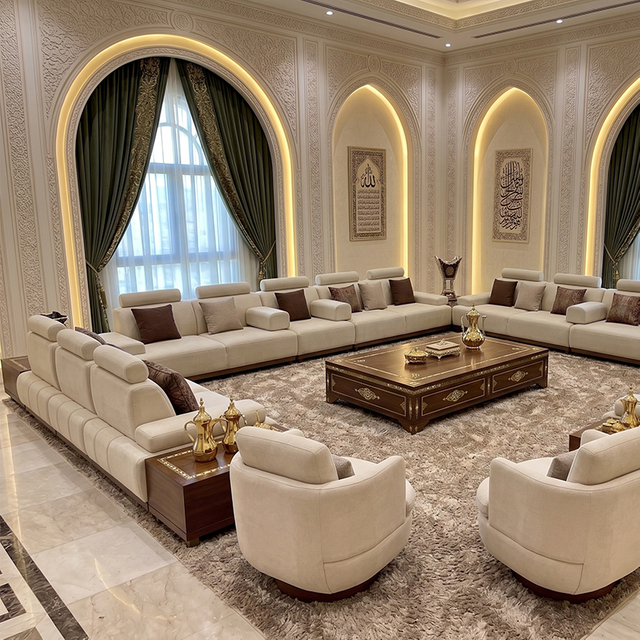 Project Contract Furniture Factory Direct Supplier Arabic Living Room Majlis Sectional Sofa