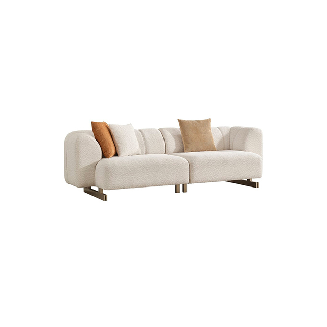 Luxury Premium Sofa Manufacturer Cream Fabric Wabi-sabi Style Harley Sofa Set