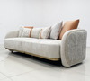 Contract Sofa Manufacturer Luxury Curved Back Chenille Fabric Lounge Sofa Couch Set