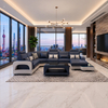 Leisure Living Room Furniture European Modern Leather Sectional Sofa Set