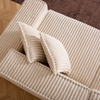 Simple Comfortable Plush Beige Corduroy Faric Couch Bubble Sofa Set