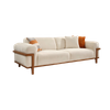 Solid Wood Upholstered Furniture Turkey Sofa Factory Beige Fabric Deniz Sofa Set