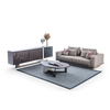 Straight Line Minimalist Nordic Solid Wood Upholstered Sofa Set Linen Fabric Couch Set