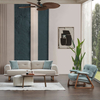 Nordic Wood Sofa Turkish Living Room Fabric Couch Blue And Beige Sofa