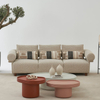 Turkish Furniture Capella Sofa Set Round Arm Sofa Loveseat And Chair Lounge Set