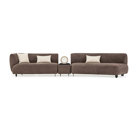 Foshan Factory Direct Furniture Wholesaler Brown Beige Boucle Fabric Coco Art Sofa Set
