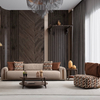 China Modern Hotel Contract Sofa Supplier Brown Fabric Couch Grande Sofa Set