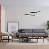 Modern Home Commercial Furniture Grey Linen Fabric Lounge Domino Sofa Set