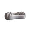 Accent Lounge Furniture Boucle Fabric Curved Cashew Nut Shape Crown Sofa Set