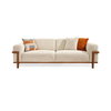 Solid Wood Upholstered Furniture Turkey Sofa Factory Beige Fabric Deniz Sofa Set