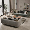 Modern Fabric Couch Sitting Room Furniture Solid Wood Grey Linen Fabric Elisya Sofa Set