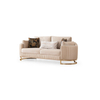Foshan Factory Wholesale Modular Sofa Curved Arm Beige Velvet Sofa Set
