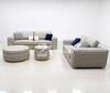 Luxury Personalized Villa Furniture Italian Modern Leather Weave Sofa Set