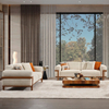 Solid Wood Upholstered Furniture Turkey Sofa Factory Beige Fabric Deniz Sofa Set