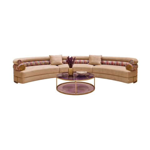 Italian Luxury Living Room Versace Sofa Furniture Big Curve Shape Sectional Sofa