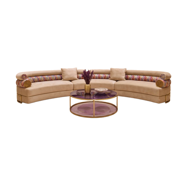 Italian Luxury Living Room Versace Sofa Furniture Big Curve Shape Sectional Sofa